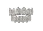 Rhodium Plated Hip Hop Top and Bottom Grillz