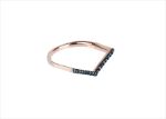 Dainty Gemstone Ladies V Ring with Rose Gold Plated