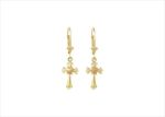 Religious Cross Earring with Two Tone Plating