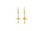Religious Cross Earring with Two Tone Plating