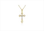 Two Tone Plated Crucifix Pendant