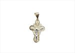 Two Tone Plated Filigree Crucifix Cross Pendant