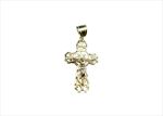 Two Tone Plated Crucifix Cross Pendant