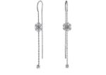 Snowflake Threader CZ Studded Earrings
