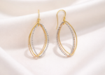 three tone gold earrings