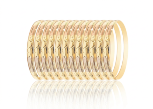 6mm three tone plated bangles