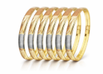 Three Tone Plated Lock Bangle