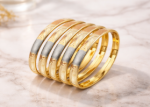 Three Tone Gold Bangle Bracelet