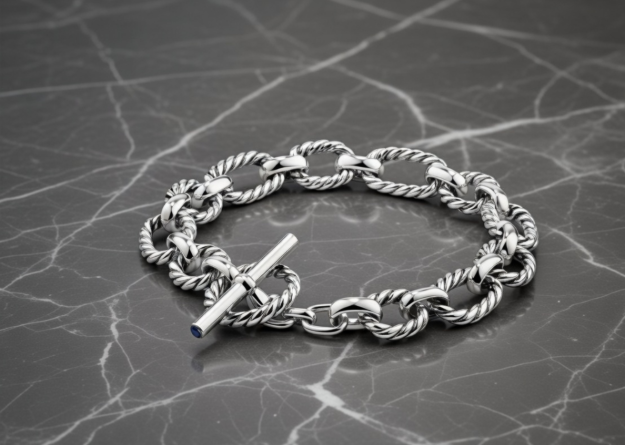 Silver Tone Toggle Bracelet