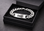 Rhodium Plated Men's ID Jewelry