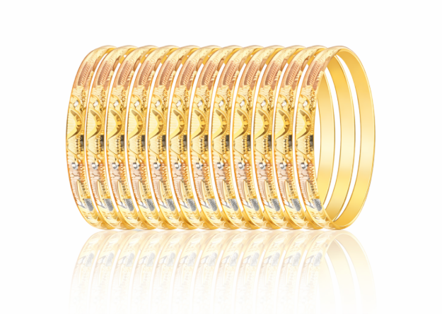 6mm three tone plated bangles