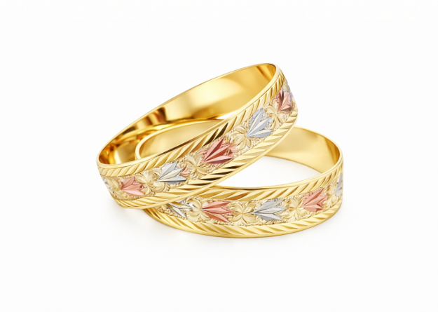 Picture of 3 Tone Plated | Machine Cut Bangles