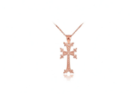 Rose Gold Plated Long Cross Pendant