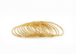 Gold Plated Zig Zag Sugar Texture Punched Bangles