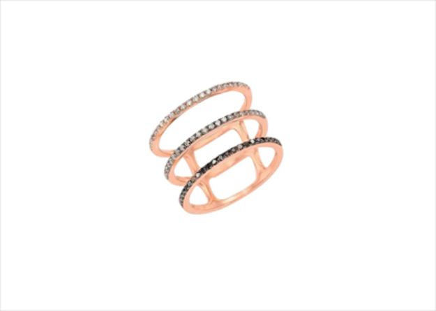 Rose Gold Plated Gemstone Stack Ring