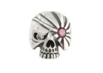Rhodium Plated CZ Studded Skull Mens Ring