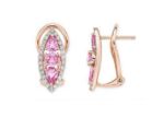Rose Gold Plated CZ Studded Gemstone Omega Earring