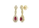 CZ Studded Gemstone Dangle Earring