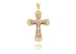 3 Tone Plated | High Polish Cross Pendants