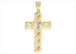 Tri Tone Plated | High Polish Cross Pendants