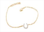 Rose Gold Plated CZ Studded Horse shoe Bracelet