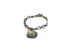 Two Tone Plated Womens Hip Hop Charm Bracelet