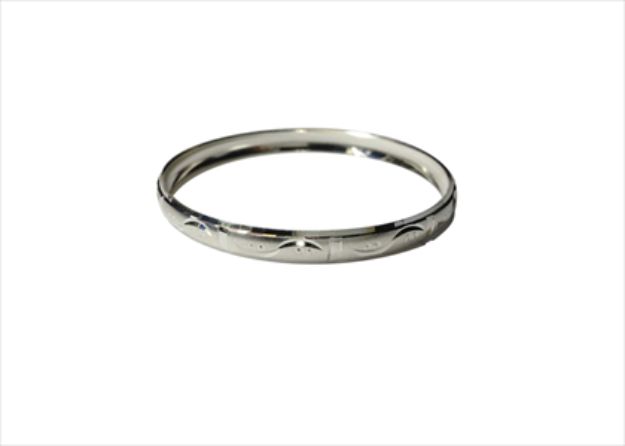 Rhodium Plated | Half Round Bangles
