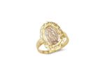 Two Tone Plated Filigree Virgin Mary Ring