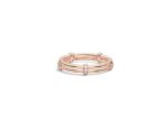 Rose Gold Plated CZ Studded Womens Stack Ring