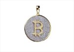Bitcoin Shaped Micro Pave Pendant