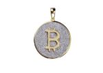 Bitcoin Shaped Micro Pave Pendant