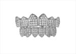 Rhodium Plated Micro Pave Top and Bottom Grillz