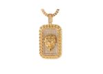 14 KT 3D Lion Dog Tag Pendant
