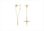 Religious Double Cross Chain Earring