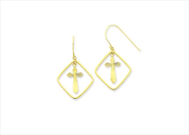 Religious Dangle Cross Earring