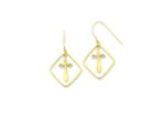 Religious Dangle Cross Earring