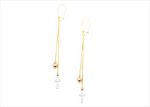 Three Tone Plated Dangle Cross Earring