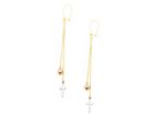 Three Tone Plated Dangle Cross Earring